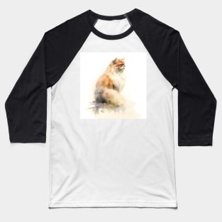 Watercolour effect Persian Cat Baseball T-Shirt